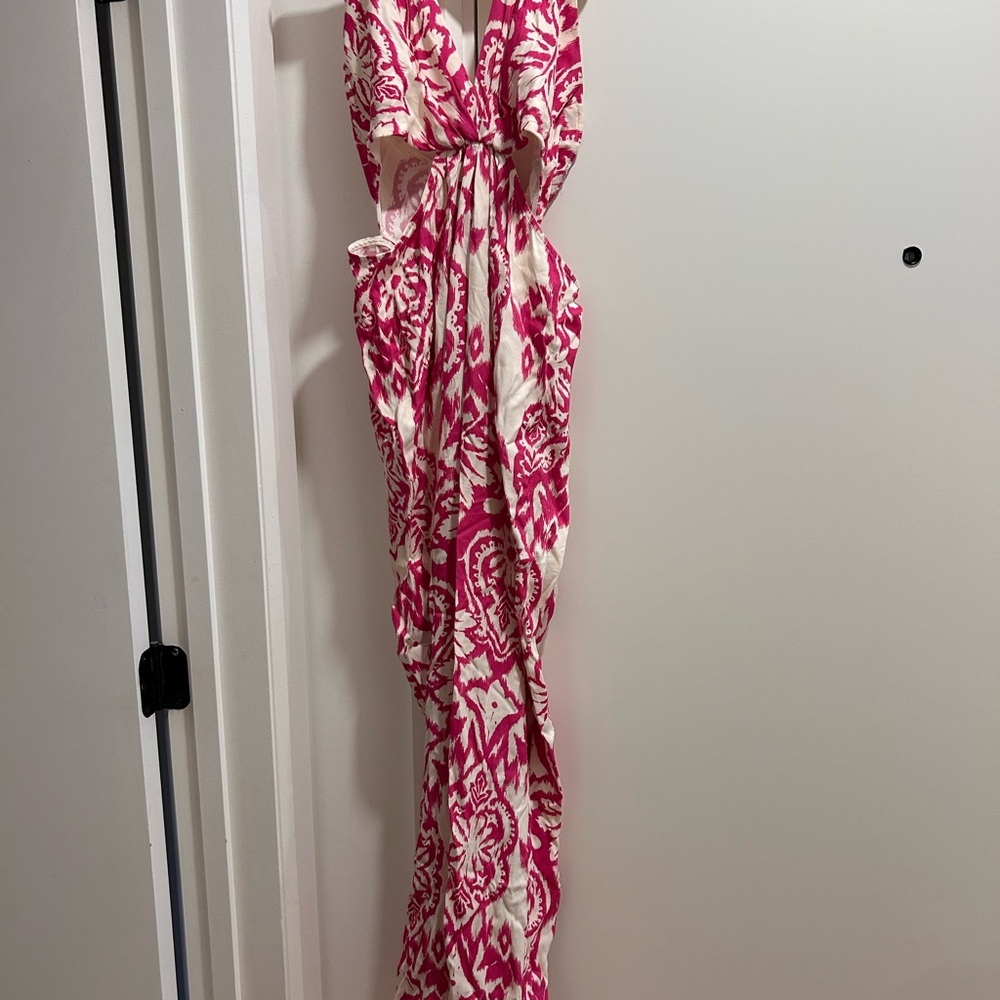Pink and White Patterned Dress